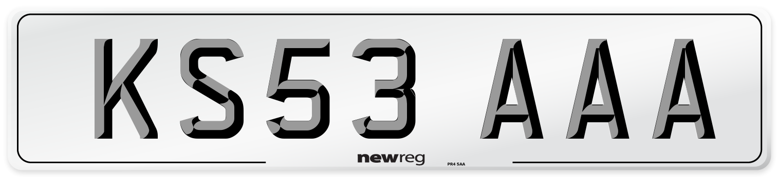 KS53 AAA Number Plate from New Reg